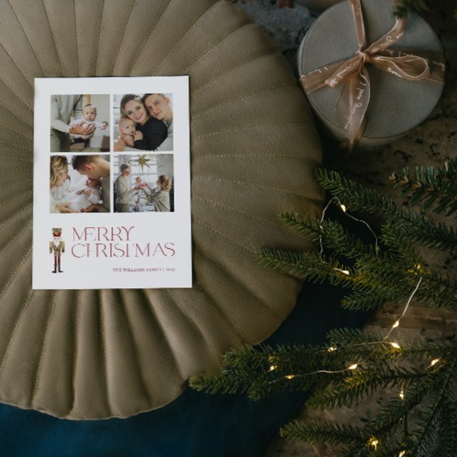 Modern Nutcracker Frohe Weihnachten 4 Foto (A Nutcracker Holiday! Wishing You a Merry Christmas in Modern Minimalist Style. 🎄🎭 [Your Photo Her)