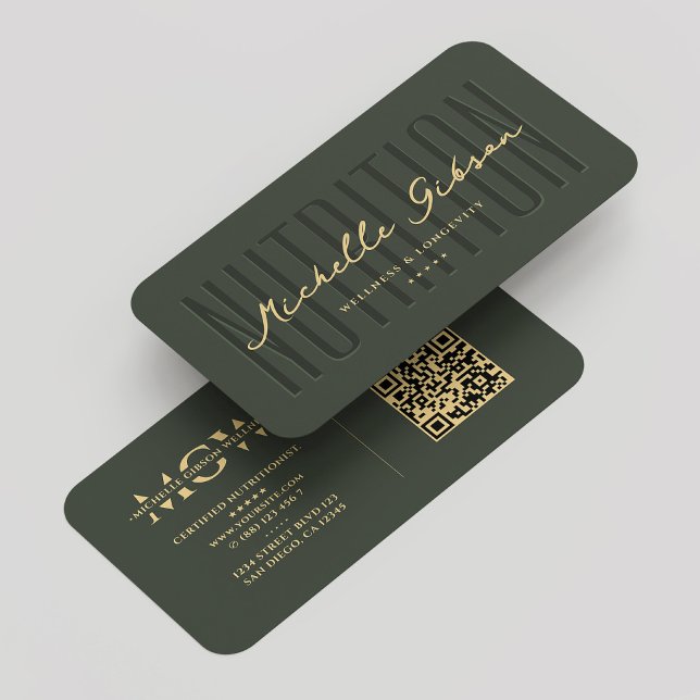 Modern Nutritionist Dietis Monogram Green Visitenkarte (Modern Nutritionist Dietitian Monogram Green Business Card
)