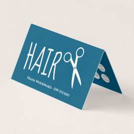 Modern Ocean Blue Hairdressers Loyalty Visitenkarten