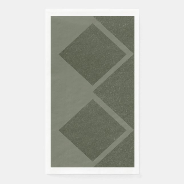 Modern Offset Diamonds Napkin - Moss Green Serviette (Vorderseite)