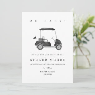 Modern Oh baby Black Minigolf Minigolf Dusche Einladung