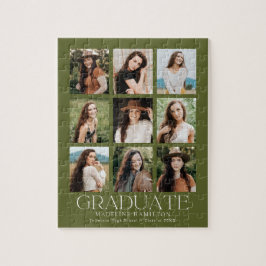 Modern Olive Green 9 Foto Collage Abschluss