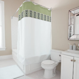 Modern Olive Green Gemustert Duschvorhang