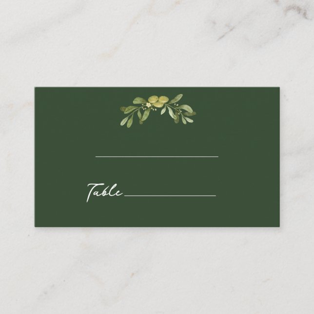 Modern Olive Green Platzkarte (Vorderseite)