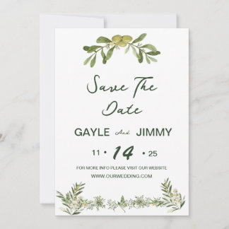 Modern Olive Green Save the Date Einladung