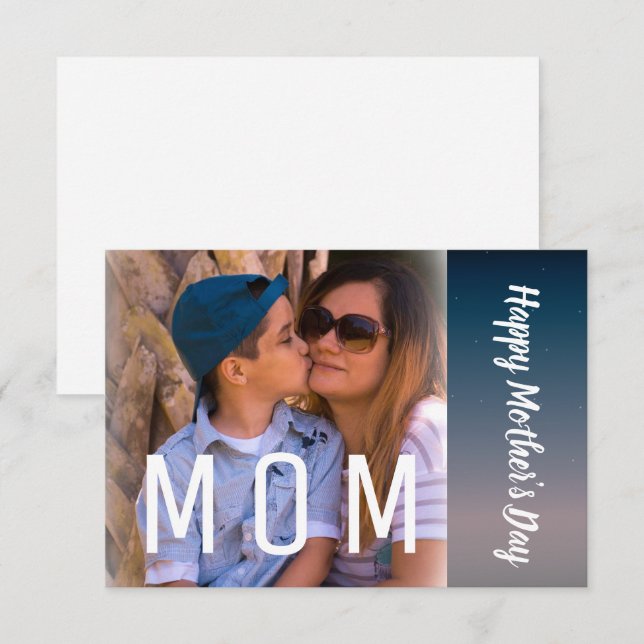 Modern Ombre Mother's Day Foto Card Karte (Vorne/Hinten)