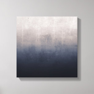 Modern ombre Navy Blue Grau Weiß rustikal abstrak Leinwanddruck