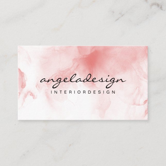Modern Ombre Pink Watercolor Visitenkarte (Vorderseite)