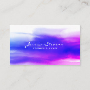Modern Ombre Watercolor Script Visitenkarte
