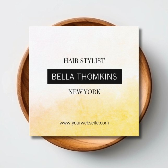 Modern Ombre Yellow Quadratische Visitenkarte (Modern Ombre Yellow Square Business Card)