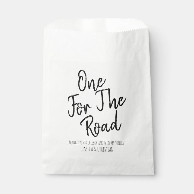 Modern One for Road Wedding Leckerei Vielen Dank Geschenktütchen (Vorderseite)