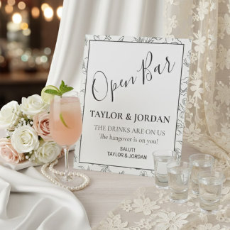 Modern Open Bar | Minimalist Botanical  Sockelschild