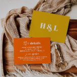 Modern Orange Bold Wedding Details Card Begleitkarte<br><div class="desc">Eine moderne und kühn gestaltete Hochzeitskarte mit einem schönen Kalligraphie-Schriftart und einem heißen rosa Hintergrund. Alle Farben können bearbeitet werden. // Für passende Designs, suchen Sie "FALLON" in der Sincerely By Nicole Zazzle Store. * Wenn Ihnen dieses Design gefällt, Sie es aber nicht für etwas finden, das Sie suchen, wenden...</div>