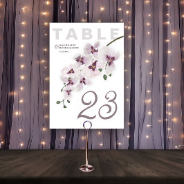 Modern Orchid Charm Wedding Table Number Card Tischnummer