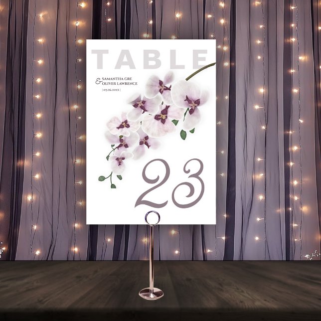 Modern Orchid Charm Wedding Table Number Card Tischnummer (Von Creator hochgeladen)