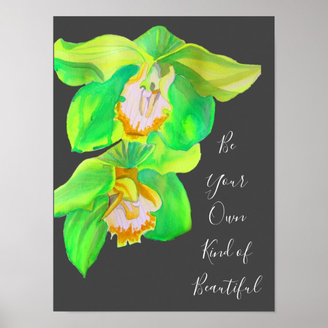 Modern Orchid inspirierendes Zitat Poster (Vorne)