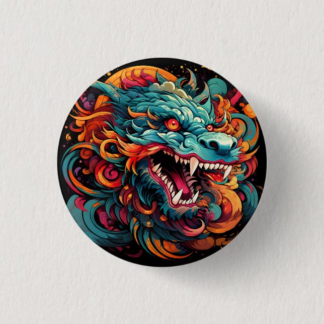 Modern Oriental Dragon Majesty Button (Vorderseite)