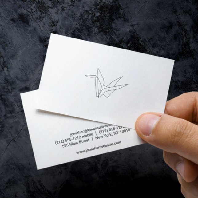 Modern Origami Crane Logo Visitenkarte (Von Creator hochgeladen)