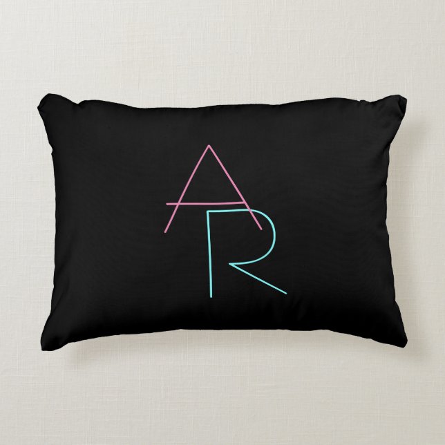 Modern Overlapping Pink Turquoise Dekokissen (Vorderseite)