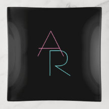 Modern Overlapping Pink Turquoise