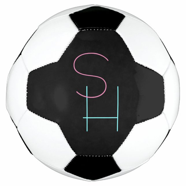 Modern Overlapping Pink Turquoise Fußball (Vorderseite)
