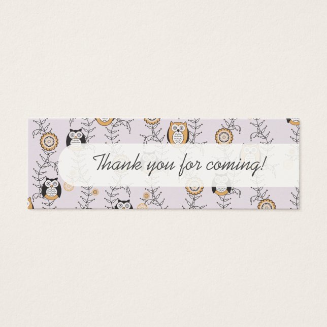 Modern Owls Gastgeschenk Tags (Vorderseite)