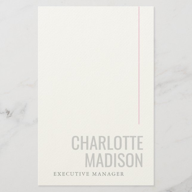 Modern Own Name Trendy Minimalist Plain  Briefpapier (Vorderseite)