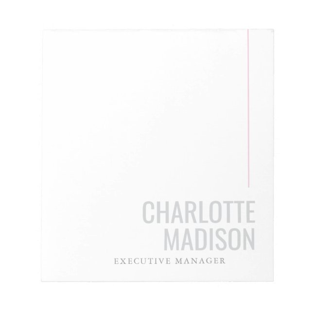 Modern Own Name Trendy Minimalist Plain  Notizblock (Vorderseite)