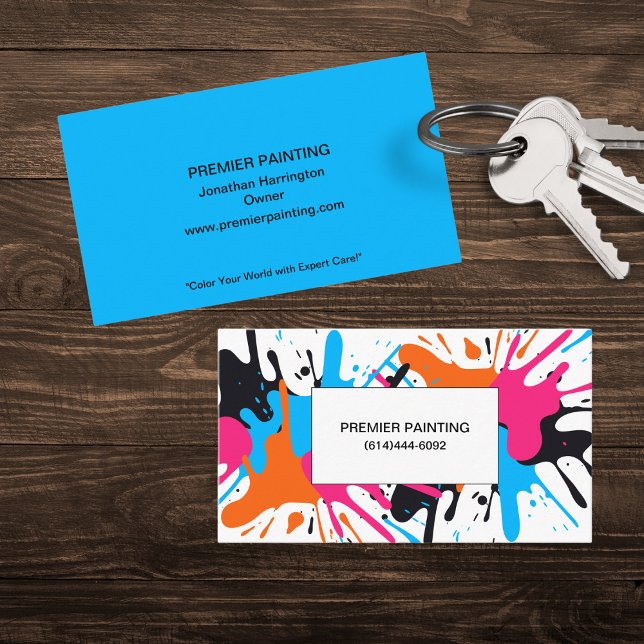 Modern Paint Spritzer Business Card Visitenkarte (Von Creator hochgeladen)