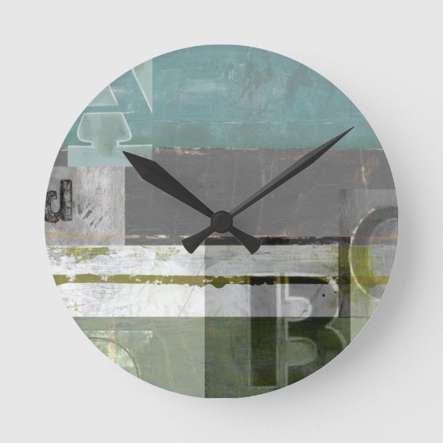 Modern Painting with Assorted Letters Runde Wanduhr (Vorderseite)