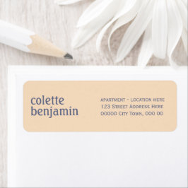 Modern Pale Peach & Blue-Grey Address