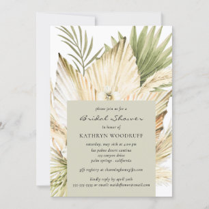 Modern Pampas Grass Floral Bouquet Brautparty Einladung