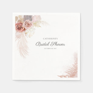 Modern Pampas Grass Floral Brautparty Paper Serviette
