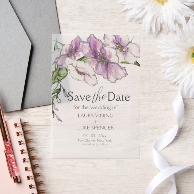 Modern Pansy Save the Date (Hochzeit)