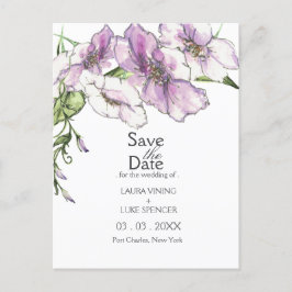 Modern Pansy Save the Date Postkarte