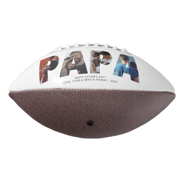 Modern PAPA Foto Collage Chic Happy Vatertag Football (Gedreht 270)