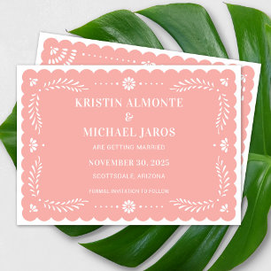 Modern Papel Picado Save the Date Einladung