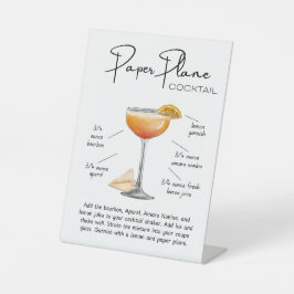 Modern Paper Plane Cocktail Sockelschild