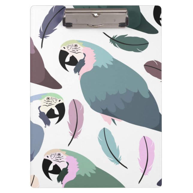Modern Parrots Tropical Pattern  Klemmbrett (Vorderseite)