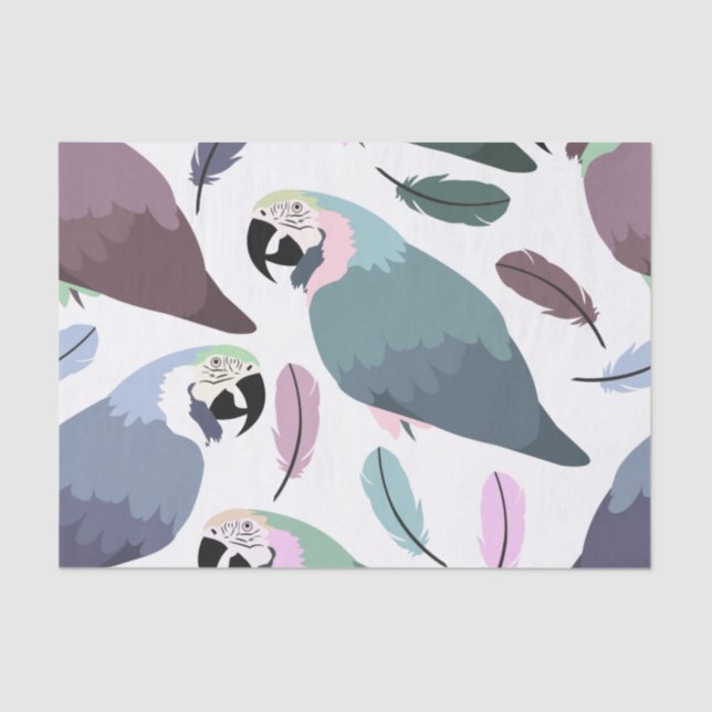 Modern Parrots Tropical Pattern  Seidenpapier (Vorderseite)