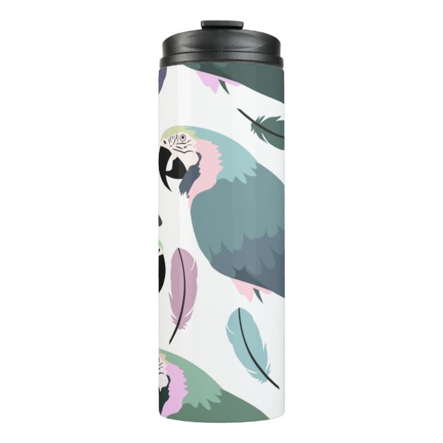 Modern Parrots Tropical Pattern  Thermosbecher (Vorderseite)