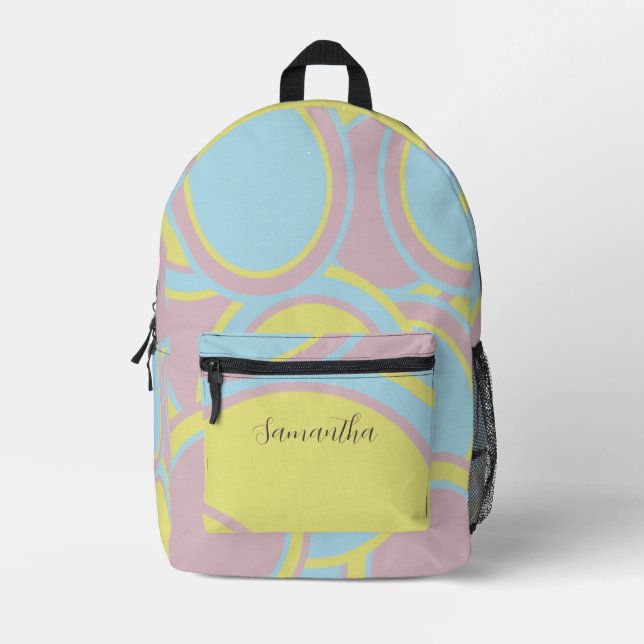 Modern Pastel Abstract Painting Bedruckter Rucksack (Vorderseite)