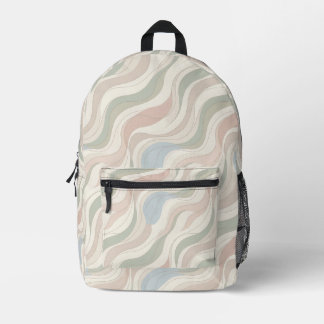 Modern Pastel Abstract Waves Backpack Bedruckter Rucksack