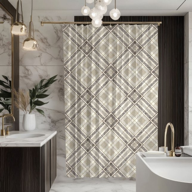 Modern Pastel Curtain Neutral Geometry for Bath Duschvorhang (Modern Pastel Curtain Neutral Geometry for Bath)