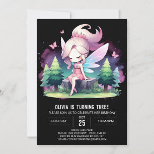 Modern Pastel Fairy Birthday Einladung