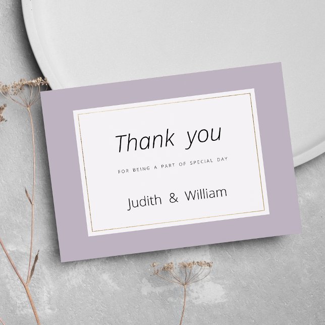 Modern pastel lavender minimalist theme Thank You Einladung (Modern pastel lavender minimalist theme Thank You)
