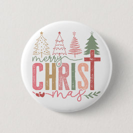Modern Pastel Merry Christ mas  Button