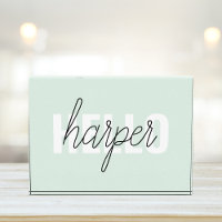 Modern Pastel Minze hallo, und du nennst