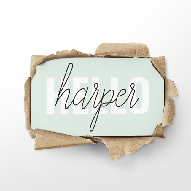 Modern Pastel Minze hallo, und du nennst Visitenkarte (Von Creator hochgeladen)