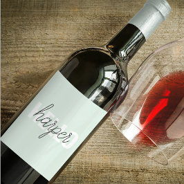 Modern Pastel Minze hallo, und du nennst Weinetikett